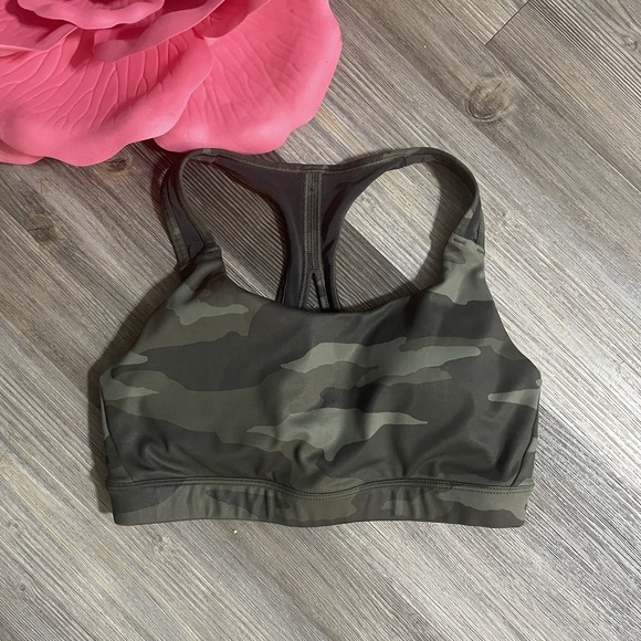 ATHLETA Womens Sz S Olive‎ Contender Printed Sports Bra Camo #446803 Athleisure - Picture 4 of 9